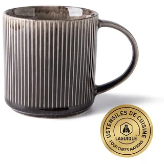 Laguiole - 2 Mugs aus reaktivem Steingut D8.8xH9cm CAPPUCCINO