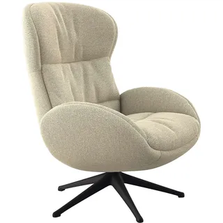 FLEXLUX Relaxsessel »Haze, hervorragender Komfort, Echtleder oder sanfter Stoff« Fernsehsessel, Rückenteilverstellung, drehbar, Fuß schwarz, beige