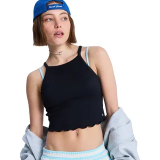 Tanktop ROXY "As I Am", Damen, Gr. XL, schwarz (anthrazit), Obermaterial: 68% Baumwolle, 28% Polyester, 4% Elasthan., Tops Tanktop