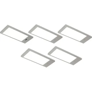 HKT Unterbauleuchten-Set , Edelstahlfarben , Kunststoff , 5-teilig , F , 18x7.6x0.8 cm , Bewegungsmelder , Küchen, Küchenausstattung