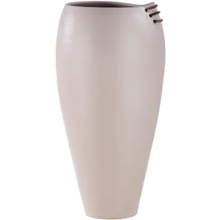 GILDE Vase Coimbra Keramik grau konisch groß 82 cm hoch 34 cm Durchmesser Dekoration Wohnaccessoire Blumenvase Inneneinrichtung
