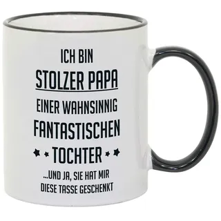 geschenke-fabrik.de Tasse mit Spruch/Schriftzug Ich bin stolzer Papa... 330 ml als Geschenk zum Geburtstag, Vatertag oder zu Weihnachten