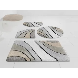 my home Badematte »Josie, Badvorleger, Badezimmer Teppich« Höhe 20 mm rutschhemmend beschichtet fußbodenheizungsgeeignet   schnell trocknend   strapazierfähig Badteppich, Badematten, rechteckig, rund & als 3-tlg. Set erhältlich, beige