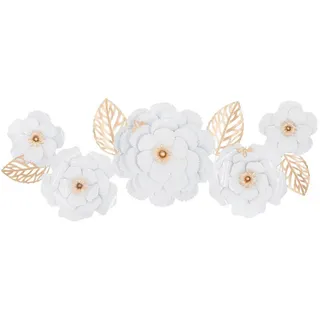 Wanddeko , Weiß, Goldfarben , Metall , 158x60x9 cm , Bilder & Rahmen, Wanddeko