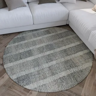 WECON HOME Hamptons FORTY Kurzflorteppich Ø 180 cm Beige/Grau