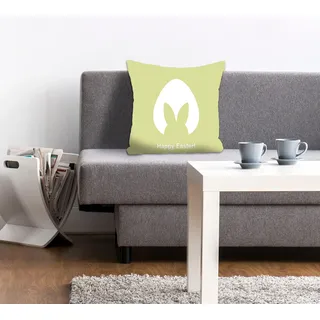 queence Dekokissen »Edward« mit einem neugierigen Hasen, grün