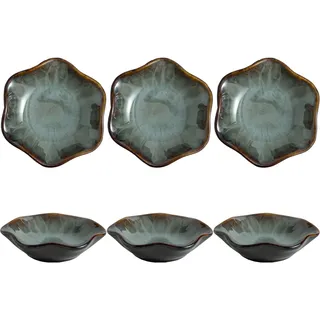 6 Stück Dipschalen Set,Keramik Kleine Schüsseln,Keramik Dip Schälchen Sind Langlebig,Dip Schalen Set Für Snackschalen,Snack Schalen,Sojasauce,Sushi,Antipasti,Schlüssel,Schmuck,Deko(Vintage Grün)