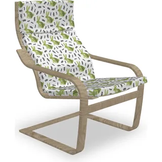 ABAKUHAUS Hase Poäng Sessel Polster, Hasen mit Blumenmotiven, Sitzkissen mit Stuhlkissen mit Hakenschlaufe und Reißverschluss, Pistachio Grün Schwarz - Grün