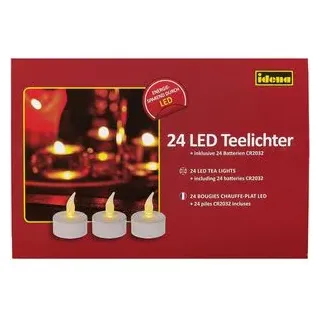 IDENA LED Teelichter 24 St. weiß