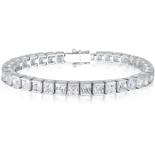 Armkette ELLI PREMIUM "Armband Tennisarmband Zirkonia Silber 925 Sterling Silber" Gr. 170, silber, Armbänder, Damen, 170, Silber 925 (Sterlingsilber), Armkette