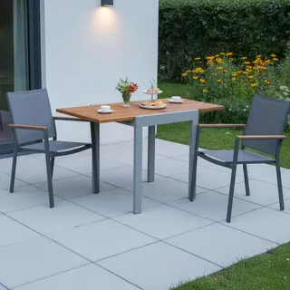 Merxx Ausziehtisch 65-130 x 65 x 75 cm Silber/Braun