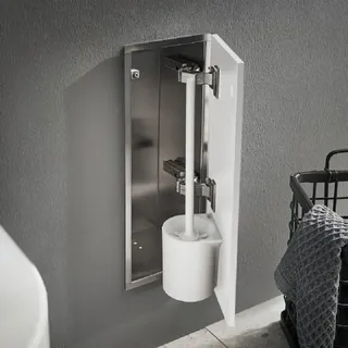 EMCO asis pure Bürstengarnitur-Modul, Unterputz, Anschlag rechts, Holzfront, 435x170mm, 975551305 170x435mm, Türanschlag weiß matt