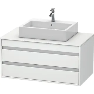 Duravit Ketho Konsolenwaschtischunterbau wandhängend, 1000x496x550 mm, 2 Schubkästen, für Aufsatzbecken mittig, KT665501818, Farbe: Weiß Matt Dekor