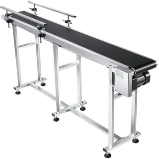 Vevor Bandförderer, 1803,4 x 198,1 mm Fördertisch, Edelstahl-Motorbandförderer für Tintenstrahl-Codierungsanwendungen, angetriebenes PVC-Band, einstellbare Geschwindigkeit (doppelte Leitplanke)