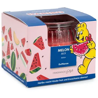 HARIBO™ Duftkerze 85g, HxD: 6,5 x 8 cm, Kerze im Glas, Paraffinwachs, Geschenkidee, im Geschenkkarton, rot