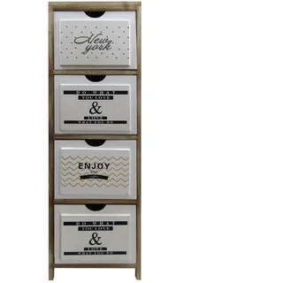 Mobili Rebecca Kommode Weiß 24/24/97 cm , Naturmaterialen , 24x97x24 cm , Kleinmöbel, Kommoden, Kommoden