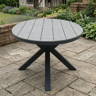 Gardissimo ARMATI Nonwood Alu-Gartentisch Gartenmöbel 120cm (rund) anthrazit / anthrazit
