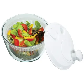 KitchenCraft Mini Salatschleuder, kleine Mehrzweck-Salatschleuder, 19cm (7.5"), Klar