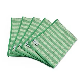 TURBO PRODUKTE Bambus Geschirrtücher in Grün - antibakteriell & waschbar- fusselfreies Fasertuch - 5er Set für Gastronomie und Haushalt