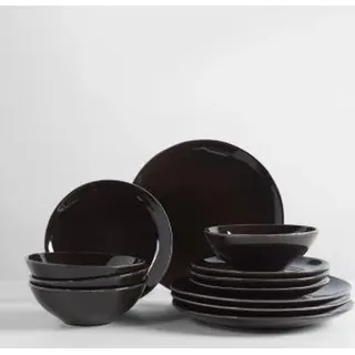 Broste copenhagen Nordic Coal Dinner Set for Four - Schwarz
