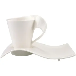 Villeroy & Boch Kaffeebecher mit Unterteller 0,3 l Weiß