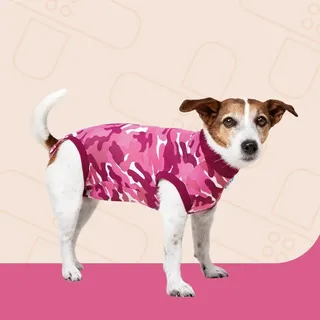 Suitical Recovery Suit Hund, XS, Rosa Camouflage
