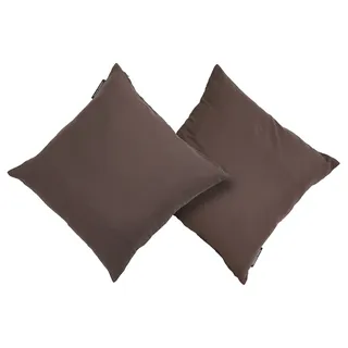Dekokissen BRUNO BANANI "Lagan", braun (braun, unifarben), B:40cm L:40cm, Polyester, Dekokissen_Sitzkissen_Kissenhüllen, Dekokissen, 2-er Set, einfarbig, Kissenhüllen ohne Füllung, 40 x 40 cm