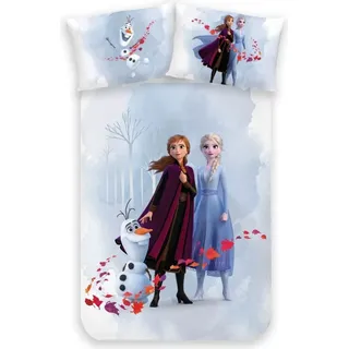 MTOnlinehandel Bettwäsche 100x135 40x60 Baumwolle Flanell Biber Frozen Die Eiskönigin Babybettwäsche Kinderbettwäsche für Mädchen · 1 Kissenbezug 40x60 + 1 Bettbezug 100x135 cm - Anna ELSA