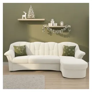 DOMO collection Ecksofa Flores Schlafsofa, B/T/H: 233/142/86 cm, L-Form, wahlweise mit Bettfunktion, wahlweise mit Federkern, auch in Leder beige