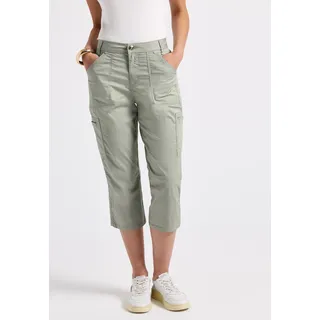 STREET ONE Damen A378876 3/4 Satin Hose mit Taschen, Pastel Green, 40