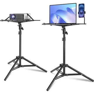 Vevor Projektorständer Laptopständer-Stativ, höhenverstellbar von 685 bis 1600 mm, tragbares Projektor-Stativ mit Ablage & Schwanenhals-Telefonhalter, für Filme im Freien Büro zu Hause 5 kg belastbar