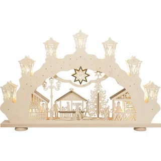 SAICO Original LED Schwibbogen »XXL-3D-Lichterbogen, Weihnachtsmarkt« LED-Beleuchtung, warmweiß, BxHxT: 112x71x10 cm