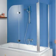 HSK Exklusiv Seitenwand zu Badewannenaufsatz, Größe: 75 x 140 cm, Anschlag rechts, Duschkabinen: Chromoptik: ESG klar mit Edelglas