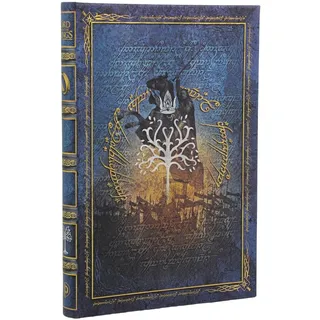 Paperblanks | Notizbuch Die zurückgewonnene Krone | Der Herr der Ringe-Kollektion | Hardcover Notizbücher | Midi | Spezial Liniert | Elastikband-Verschluss | 144 Pg | 120 GSM