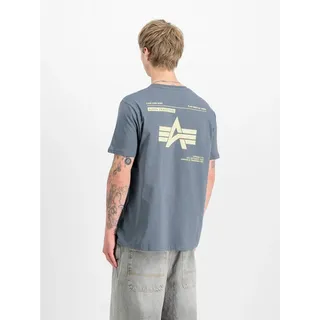 Alpha Industries Label Back Print Kurzarm-t-shirt - Denim Blue - L,