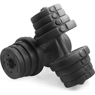 Yaheetech Kurzhantel Set 30 kg Hantelstange mit 30 mm Hantelscheiben für Bodybuilding schwarz