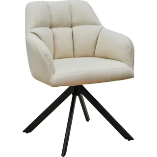 SVITA SORA Esszimmerstuhl drehbar Polsterstuhl gepolstert mit Armlehnen Beige - Beige