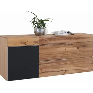 Voglauer Sideboard , Anthrazit, Eichefarben , Metall , Altholz, Eiche , furniert, mehrschichtige Massivholzplatte (Tischlerplatte) , 3 Schublade(n) Schubladen , 192x82x51.6 cm , Goldenes M, Made in Austria , Typenauswahl, Beimöbel erhältlich , Holzmöbel, Kommoden Holz, Sideboards Holz