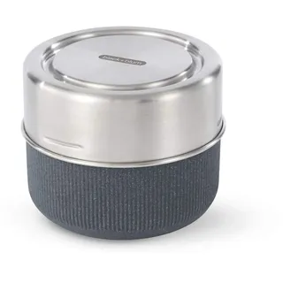 BLACK + BLUM Lunchschale aus Glas | Schiefer | 600 ml | Borosilikatglas mit Schutzhülle aus nachhaltiger Holzfaser und Polypropylen | To go Becher Auslaufsicher | Ofen, Gefrier-& mikrowellengeeignet