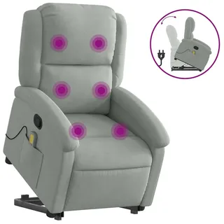 vidaXL Massagesessel Modell 1 Samt 144,5 x 82 x 0 cm Grau