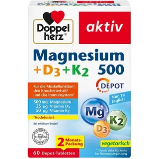 Doppelherz  Aktiv Magnesium 500 + D3 + K2 Depot Tabletten 60 St.