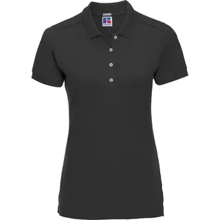 Russell Damen Stretch Polo-Shirt, Kurzarm BC3256 (XL) (Schwarz) - Schwarz