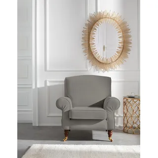 Home Affaire Sessel Rennes Baumwollmix 90 x 90 x 93 cm Grau mit Rollen