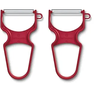 Victorinox RAPID Sparschäler, Gerader Schliff, Extra Scharf, Pendelklinge, Robuster Kunststoffgriff, für Links- und Rechtshänder (Packung mit 2)