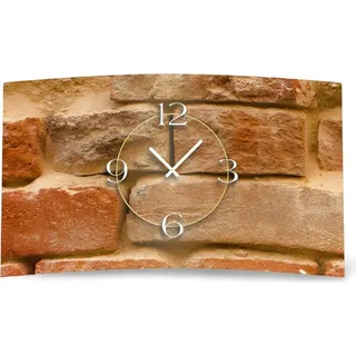 Mauer Stein  Designer Wanduhr modernes Wanduhren Design leise kein ticken DIXTIME 3DS-0286 - Braun