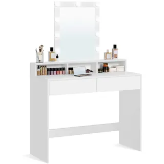 Boxxx Schminktisch , Weiß , Holzwerkstoff , 2 Schubladen , Wange , 40x145x100 cm , Schlafzimmer, Schminktische