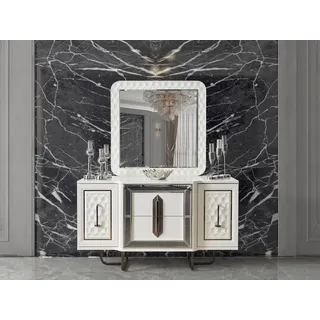 Sideboard Weiße Kommode Konsolen Tisch Spiegel 2tlg. Kommoden Sideboards