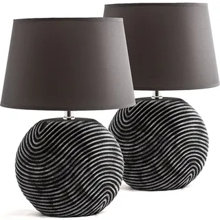 Brubaker Tischlampe Anthrazit Grau 2 St.