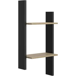 Wandregal GAMI "Wandregal", schwarz (rookwood eiche nachbildung, schwarz), B:46cm H:93cm T:22cm, Holzwerkstoff, Regale, Wandregal