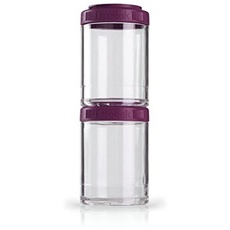 BlenderBottle GoStak Behälter zum Aufbewahren von Protein, Eiweiß, Pulver, Vitaminen und mehr- 2Pak 150ml (2x150ml), plum